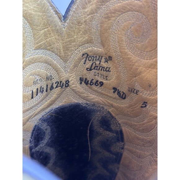 VINTAGE TONY LAMA GOLD LABEL PYTHON SNAKESKIN RARE WESTERN BOOTS 9.5 D - Picture 8 of 16